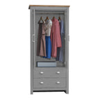 Lisbon 3 Piece Set 2 Door Wardrobe 2+2 Chest 1 Drw Bedside Light Grey