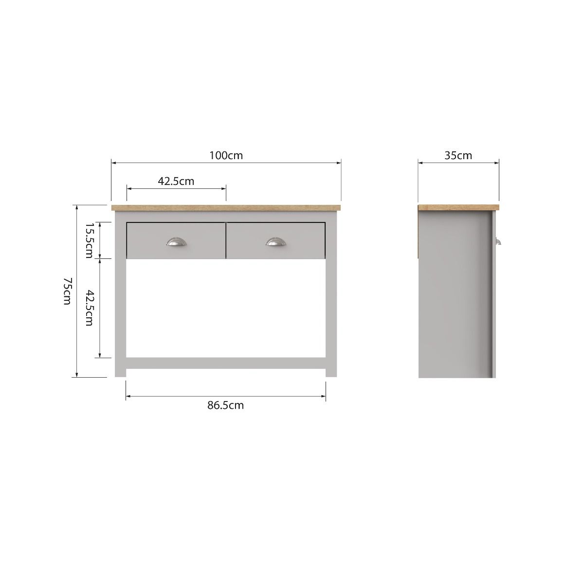 Lisbon 2 Drawer Console Table