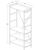 Claire 4 Shelf Open Wardrobe