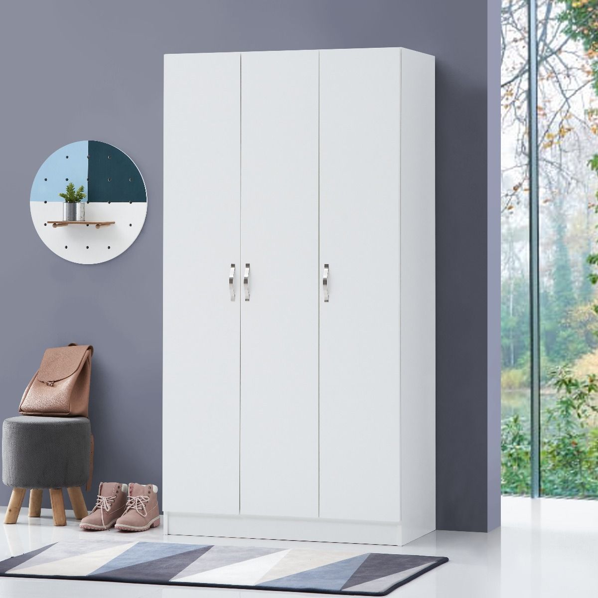 Essentials 3 Door Double Wardrobe