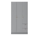 Essential 3 Door Double Wardrobe With 2 Drawers