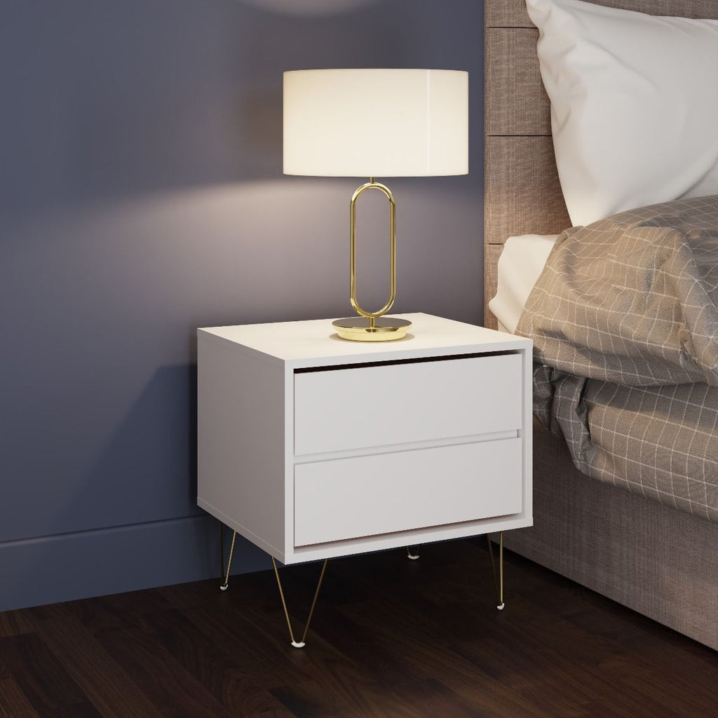Monaco 2 Drawer Bedside Cabinet