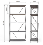 Leyo 5 Tier Storage Rack Grey