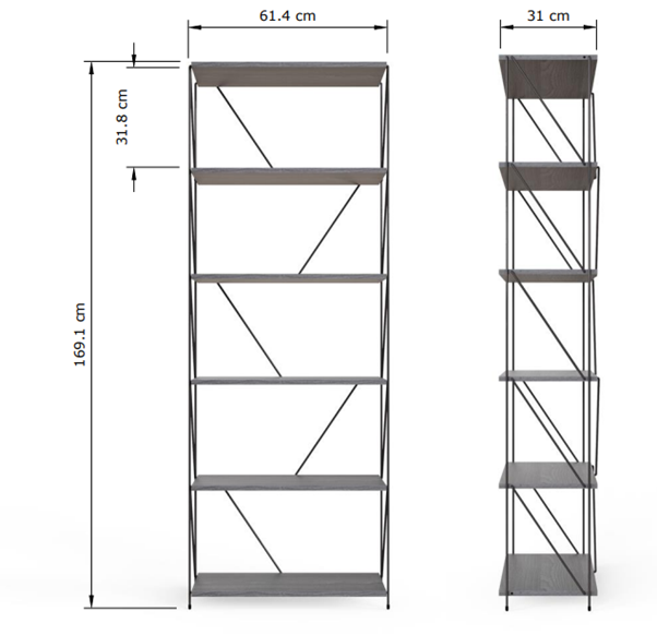 Leyo 6 Tier Storage Rack Grey