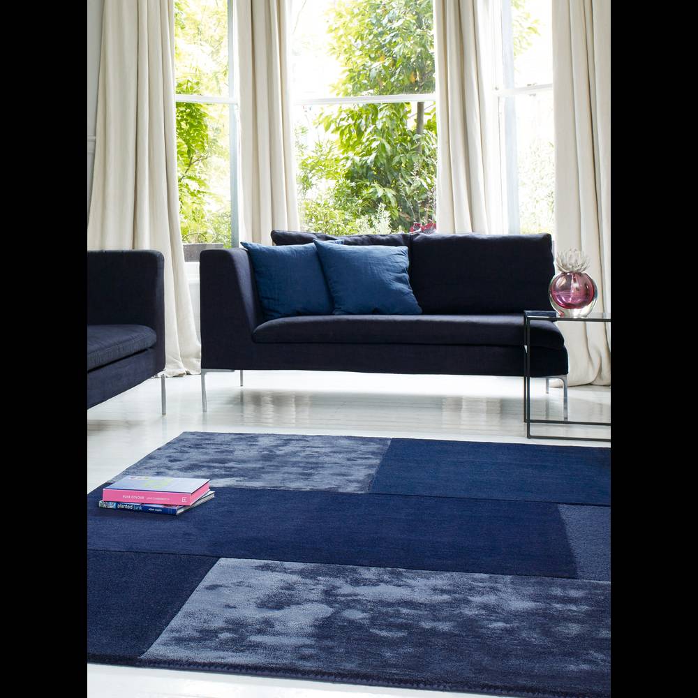 Tate Tonal Textures Rug 160x230cm Navy Rug
