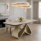 Ludovica Extending Dining Table Italian Grey Sunset Vein Cloud