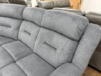 Novie Grey Fabric Manual Large Corner Recliner With Console Unit