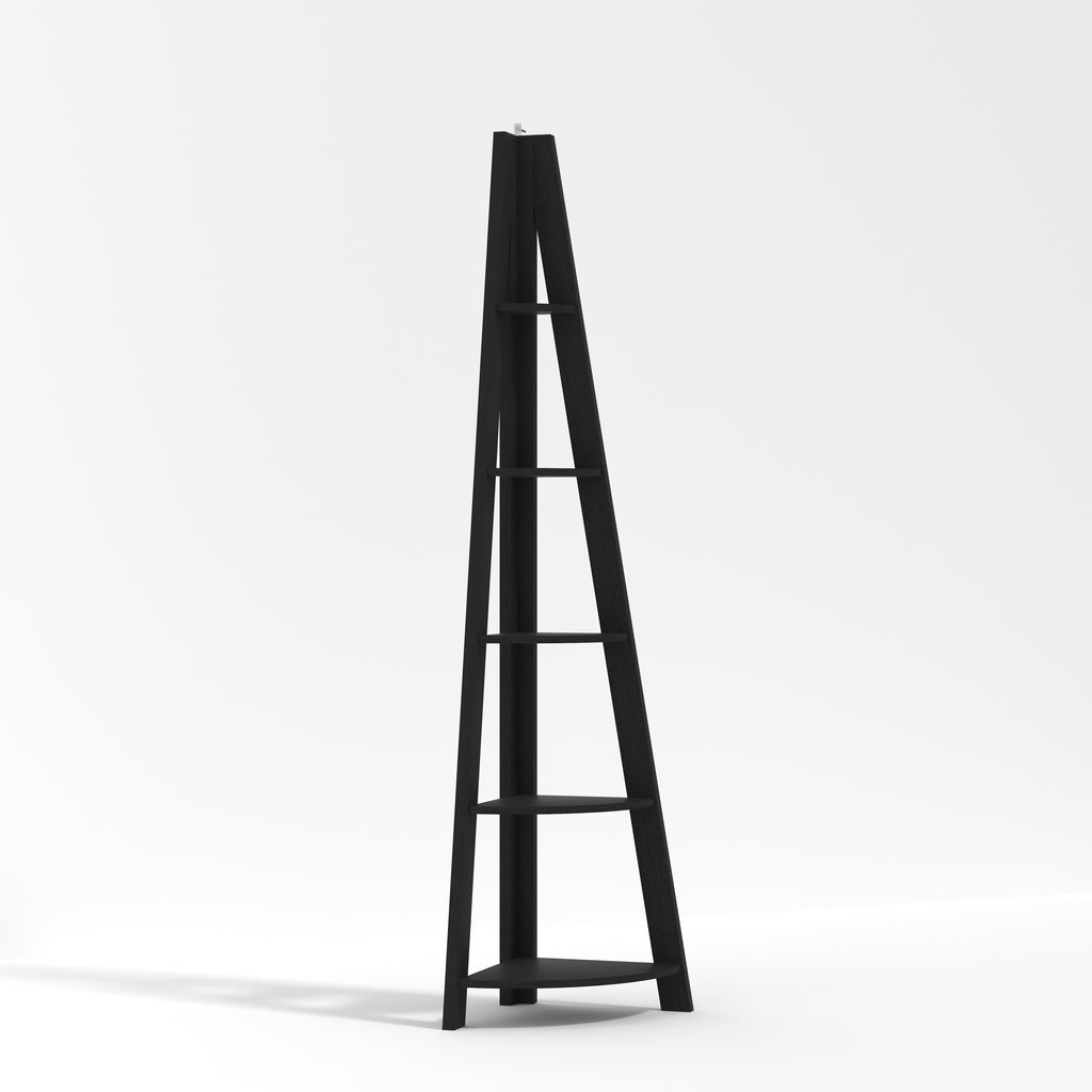 Tiva Corner Ladder Shelving Black