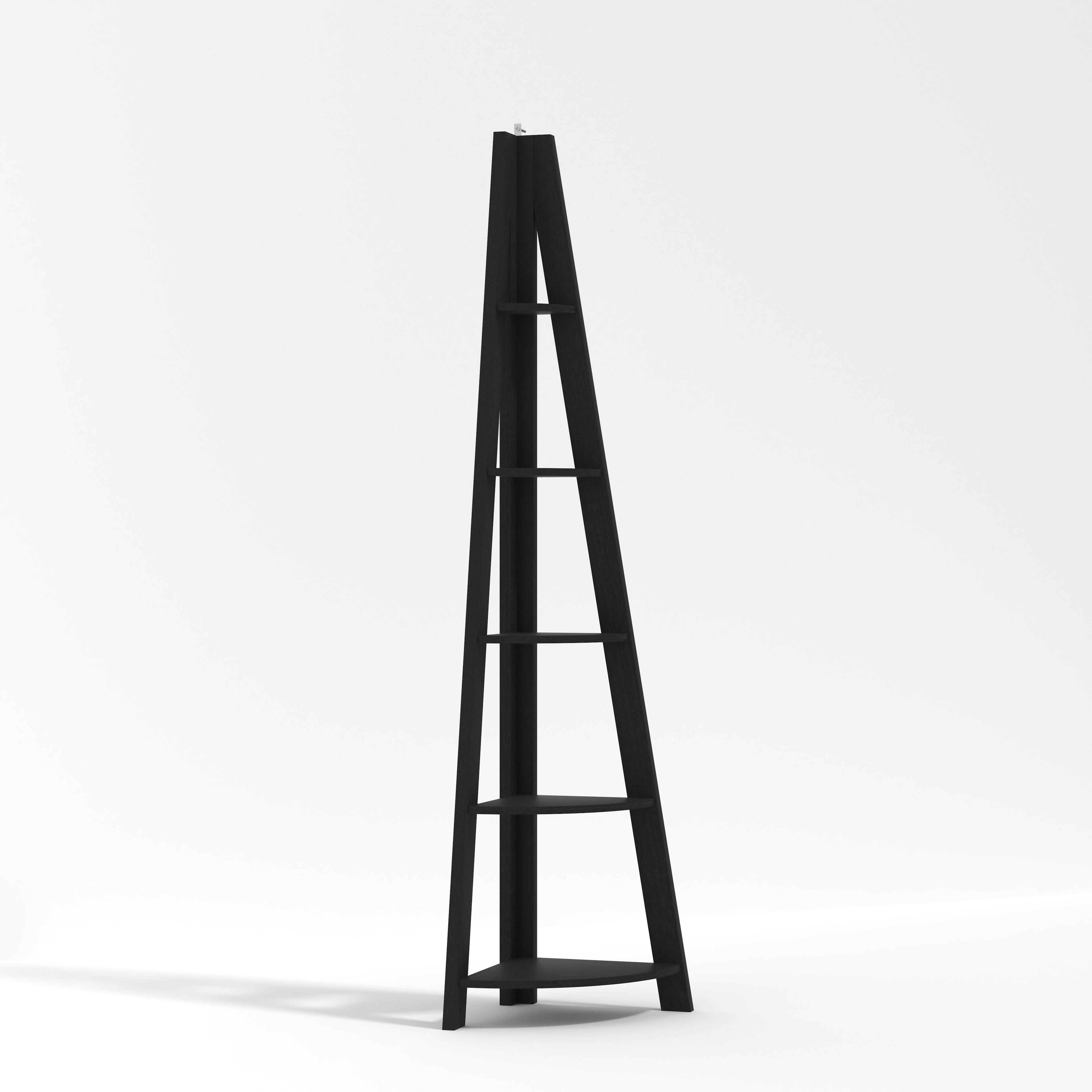 Tiva Corner Ladder Shelving Black
