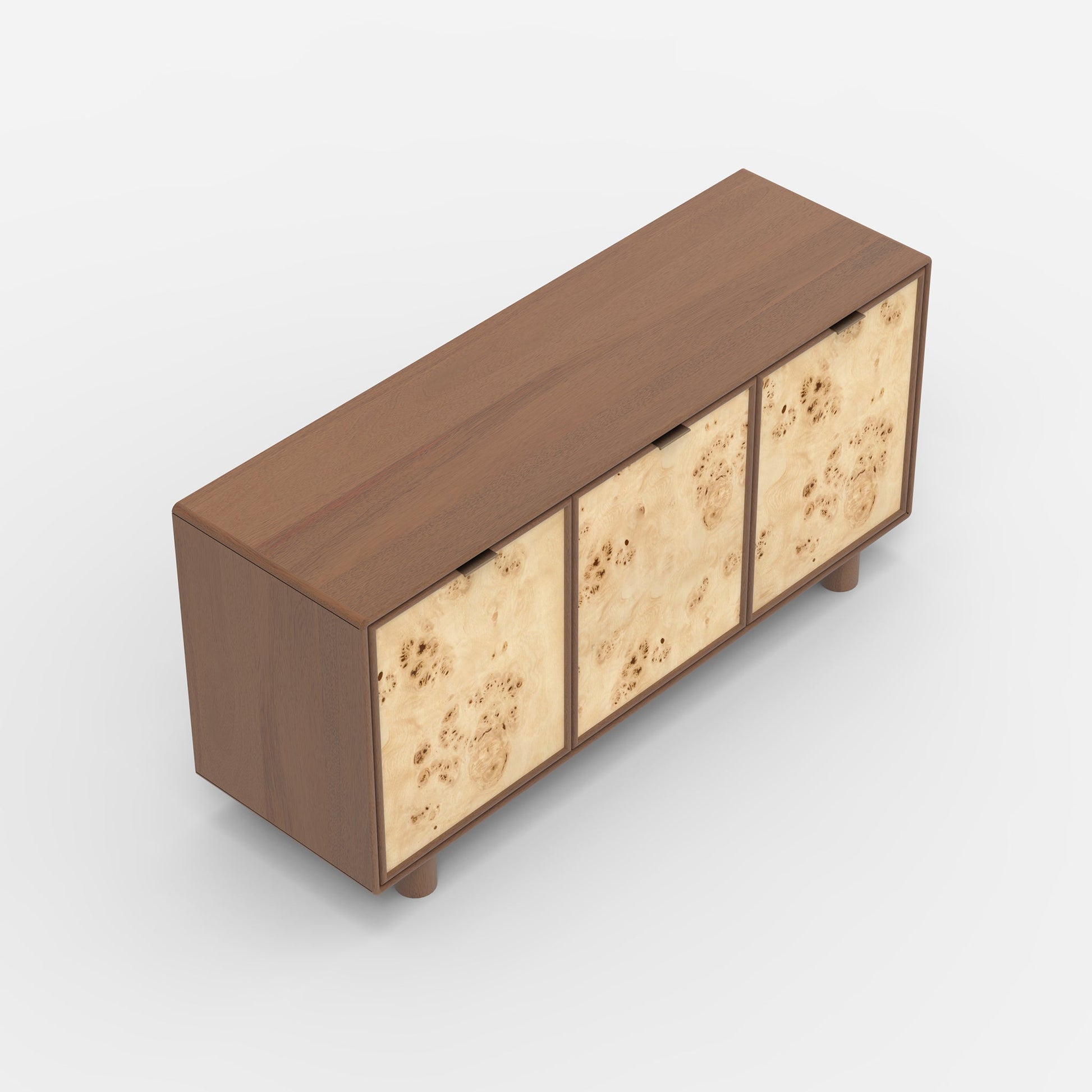 Urban Burl Three Door Cabinet