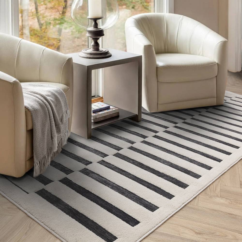 Valley 120x170cm Charcoal/Ivory Build Rug