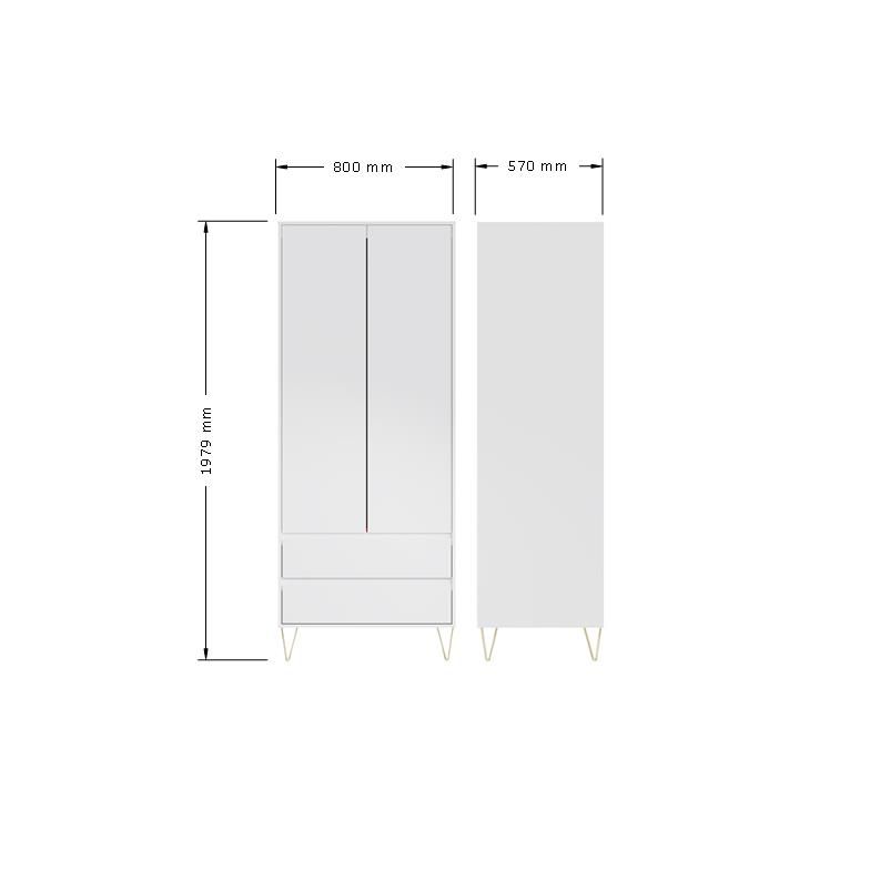 Manco 2 Door 2 Drawer Wardrobe