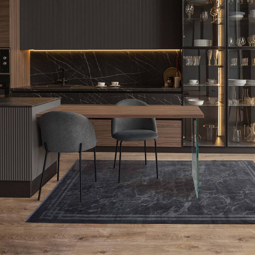 Zehraya 120x180cm ZE03 Grey Border Rug