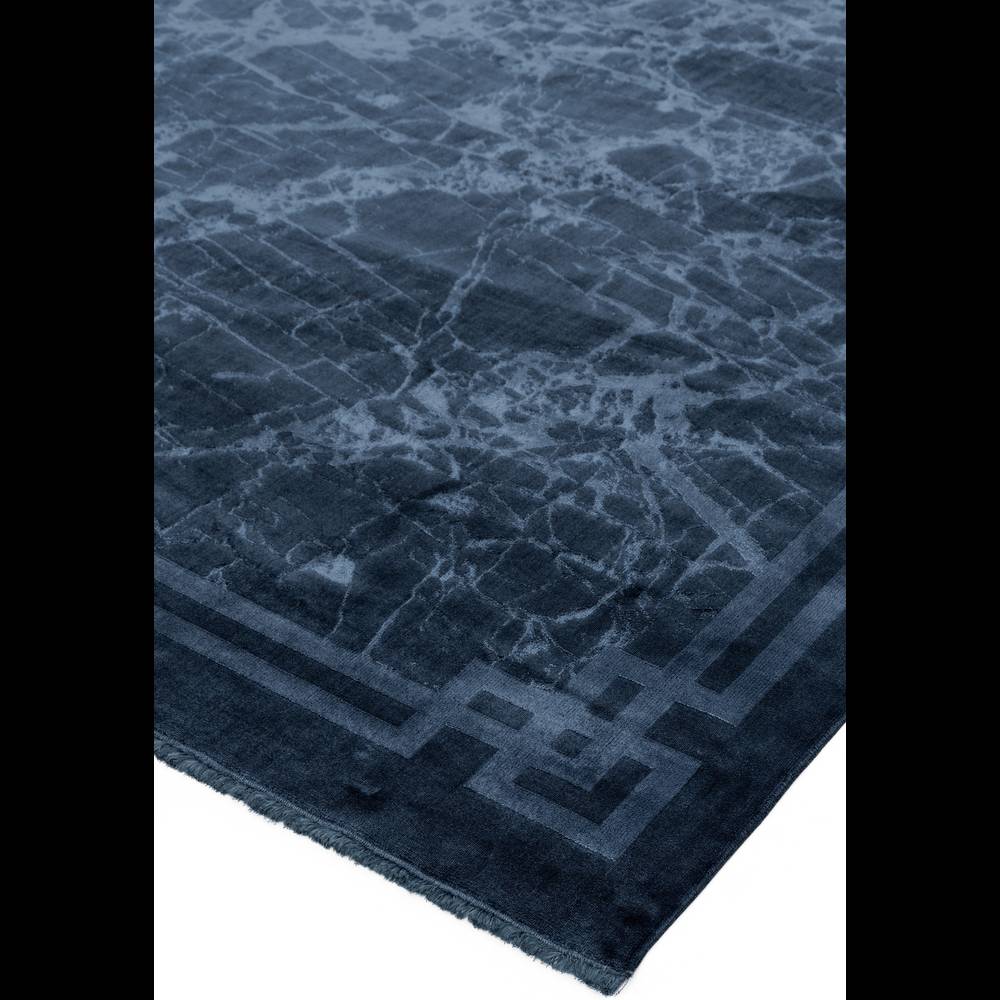 Zehraya 120x180cm ZE02 Ink Blue Border Rug