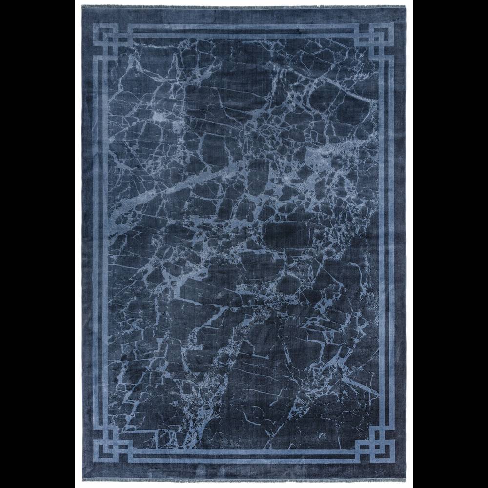 Zehraya 200x290cm ZE02 Ink Blue Border Rug