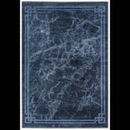 Zehraya 200x290cm ZE02 Ink Blue Border Rug